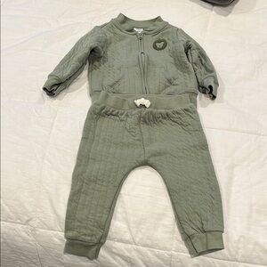 Green Quilted Baby Jumpsuit